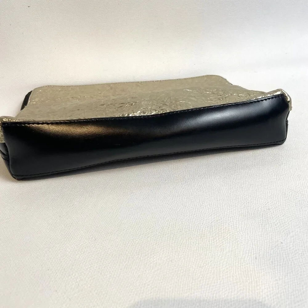 3.1 PHILLIP LIM Gold Foil‎ Leather Clutch Zip Closure